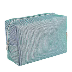 Luxury Glitter Cosmetic Pouch Travel Makeup Organizer Bag Waterproof Zipper <b>Toiletry</b> <b>Storage</b> Case Custom Logo Wholesale - Product Image 3
