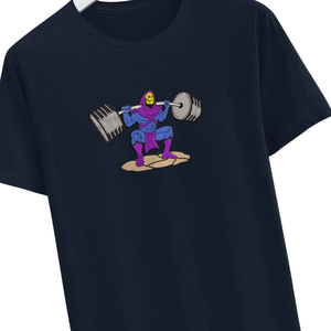 Camiseta de Manga Corta Azul Oscuro para Hombre con Estampado del Personaje Thanos Levantando la Barra, Cuello Redondo, Corte Regular, Algodón Jersey - Product Image 4