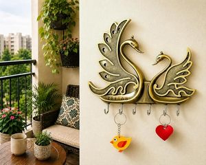 Vintage Swan <b>Wall</b> Mounted Metal <b>Hooks</b> 6 <b>Hooks</b> Anti Rust Animal Pattern Clothing <b>Rack</b> - Product Image 3