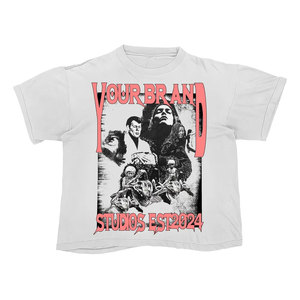 เสื้อยืดโอเวอร์ไซส์สีดำสำหรับผู้ชาย YOURBRAND แขนสั้น คอกลม สไตล์สตรีท พิมพ์ลายฟอยล์ โลโก้ปี 2024 ด้านหน้า ผ้าเจอร์ซีย์ - Product Image 5