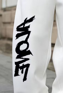Jogging personnalisés pour hommes imprimés DTF, mélange de coton, pantalons de survêtement de qualité supérieure, tissu respirant et doux, fabrication OEM et ODM - Product Image 3