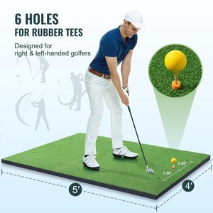 Tappetino da Golf 5x4ft con 6 Tee, Erba Sintetica per Allenamento Golf, Accessori per l'Allenamento del Golf - Product Image 4
