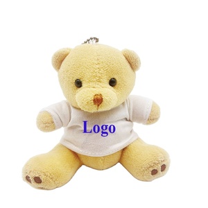 Mini Orso Portachiavi Peluche Mini oso de peluche llavero de felpa suave logotipo personalizado camiseta promoción barata juguetes de oso de peluche - Product Image 2