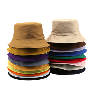 Unisex Solid Color 100% Cotton Canvas Bucket Hats 56-58CM Casual Four Seasons Adult Fishing Ski Party Hat - Product Image 3
