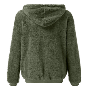 Sudadera con Capucha de Forro Polar Sherpa Cálida para Hombre y Mujer, Personalizada, Suave, de Felpa, con Cremallera, para Invierno, Estilo Casual Urbano, Etiquetas Privadas, de Fábrica - Product Image 4