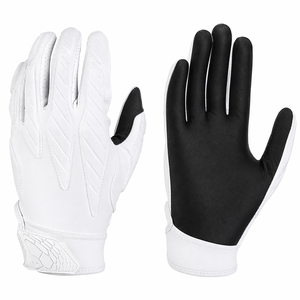 Gants de gardien de but en latex blanc et noir avec grip antidérapant et fermeture auto-agrippante unisexe pour le sport - Product Image 1