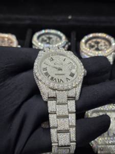 Luxury Vintage Modern Stainless Steel <b>Diamond</b> Hip Hop Automatic Movement <b>Watches</b> VVS1 Bussdown Moissanite Iced for Men Box - Product Image 3