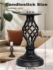 Eco Friendly Decorative Cast Iron Candle Stand With Elegant Look For Dining <b>Table</b> And Living Room Decoration Use - Product Image 6