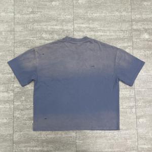 เสื้อยืดพิมพ์ลายแบบกำหนดเองสำหรับผู้ชาย เสื้อยืดผ้าฝ้าย 100% ทรงหลวม พิมพ์ลายไหล่ตก สำหรับผู้ชายและผู้หญิง - Product Image 2