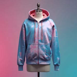 เสื้อฮู้ดซิปแบบวินเทจผ้าฝ้ายฟลีซฟอกกรด พร้อมบริการปรับแต่งแบบ OEM ODM - Product Image 5