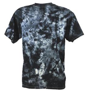 T-shirt à manches courtes pour homme, tie-dye, col rond, coupe classique, tricoté, décontracté, motif noir et blanc - Product Image 1