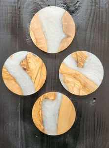 Posavasos de Madera Ecológicos Hechos a Mano de Alta Calidad con Efecto de Olas Oceánicas de 5 mm para Uso en el Hogar y la Oficina a Muy Bajo Costo - Product Image 5