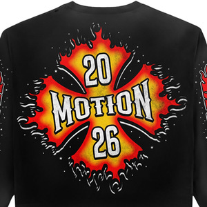 <b>Top</b> Quality <b>Long</b> <b>Sleeve</b> <b>Crop</b> <b>Top</b> Men's Street Style Printed Oversized <b>Black</b> T-Shirt With Flame Pattern Back Logo - Product Image 5