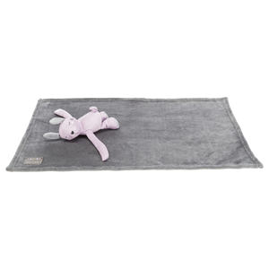 Juego Junior de Manta y Cobija de Felpa para Mascotas, Color Gris/Lila Claro, 75B2B1767, 50 cm, Diseño de Conejo - Product Image 1