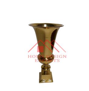 Accueil Hôtels et restaurants Vase à fleurs en métal antique doré pour la décoration de jardin Urnes de sol de mariage Planteur - Product Image 2