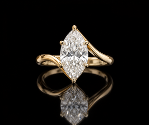Anillo de Moissanita con Corte Marquise de 4.00 Ct, Oro de 14K, Joyería de Compromiso y Boda para Mujer - Product Image 1