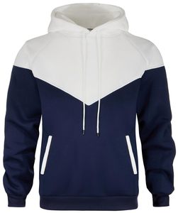 Sweat à capuche pour homme 100% Coton, épais 320 g/m², en molleton tendance, style athlétique décontracté, avec empiècements et poche kangourou - Product Image 1