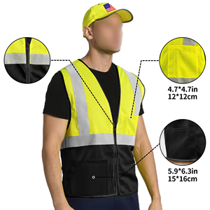 Gilet de sécurité industriel durable avec bande réfléchissante, conception personnalisée pour la protection sur les chantiers routiers, gilet haute visibilité de direction - Product Image 2