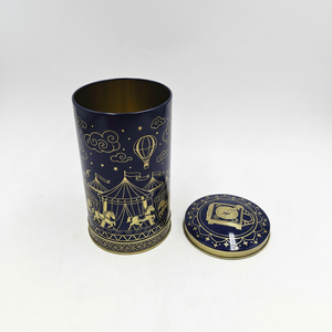 กล่องดีบุกทรงกลมลายดนตรีแบบนูน สำหรับบรรจุภัณฑ์ของขวัญคุกกี้ - Product Image 2