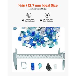 Pietre Riflettenti ad Alta Lucentezza 10 LBS/4,5 KG per Braciere da Giardino e Caminetto, Diametro 1/2 Pollice/12,7 mm, Senza Fumo - Product Image 5