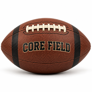 Ballon de football américain noir toutes tailles, logo doré personnalisé, cuir composite PU, taille officielle 9, taille 7, junior, jeunesse - Product Image 5