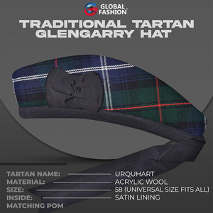 Gorro Glengarry Tradicional de las Tierras Altas con Tartán Urquhart, el Más Vendido, con Lazos Decorativos 2026 - Product Image 3