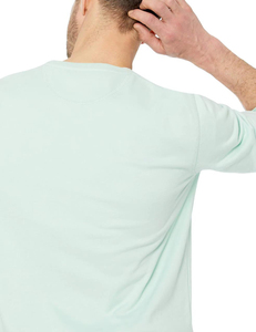 เสื้อสเวตเชิ้ตคอกลมลำลองสำหรับผู้ชาย - เสื้อสเวตเชิ้ตสีเขียวมิ้นท์น้ำหนักเบา - เสื้อผ้าฝ้ายผสมเนื้อนุ่มสำหรับขายปลีก - Product Image 4