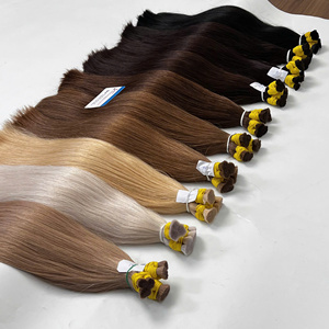 Wholesale Top Quality Raw Blonde Human Hair <b>Extensions</b> Bulk Double Drawn Virgin Hair <b>for</b> <b>Braiding</b> ready to ship - Product Image 5