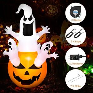 6 Feet <b>Halloween</b> Pumpkin <b>Inflatable</b> Yard Decorations with LED Lights Outdoor Holiday Blow-Up Decorative Product - Product Image 4