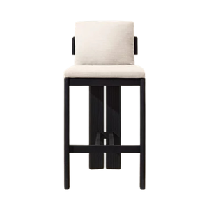 Luxury Outdoor Bar <b>Stool</b> Black Teak Premium Vertical Fluted Frame Durable Design Eco-Friendly Modern Hotel Villa Furniture - Product Image 3