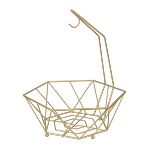 Geometric <b>Gold</b> Metal Fruit <b>Basket</b> For Modern Home Decor Kitchen Countertop Organization Restaurant And Cafe Display From India - Product Image 2
