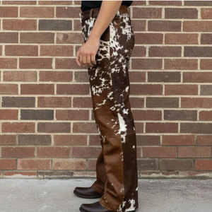 Custom Logo <b>Men</b> Cowhide Print <b>Pants</b> Cowboy Western and Street Cowhide <b>Pant</b> <b>Men</b> 100% Cowhide Hair <b>Pant</b> With Pockets for <b>men</b> - Product Image 6