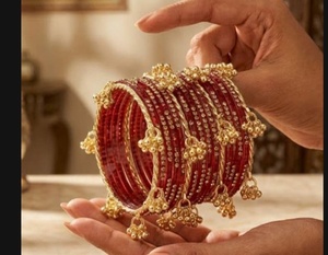 Professional Manufactures Custom Embroidery Design Stainless Steel Silver Plated Pearl Trendy Kashmiri <b>Bangles</b> Set Services - Product Image 3