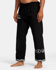 กางเกงบราซิลเลียนยิวยิตสู (BJJ) สีดำสำหรับผู้ชาย ทรงหลวม พิมพ์ลายโลโก้ด้วยเทคนิค Heat-Transfer ที่ชายกางเกง ผลิตจากผ้าฝ้าย 100% ระบายอากาศได้ดี เหมาะสำหรับการฝึกศิลปะการต่อสู้ - Product Image 4