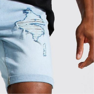 Shorts en jean respirants pour hommes, style décontracté, motif uni, service OEM, collection été 2026, les plus vendus - Product Image 4