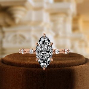 แหวนเพชรทรงมาร์คีส์เพาะเลี้ยงในห้องปฏิบัติการ, แหวนทองคำขาว 14K, แหวนแต่งงานสำหรับผู้หญิง, แหวนสัญญาสำหรับเธอ - Product Image 2