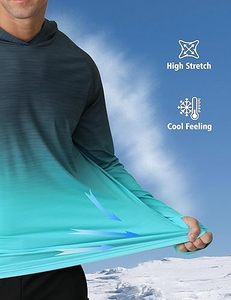 Chemises à capuche à manches longues de qualité supérieure pour hommes, col rond, protection solaire UPF 50+, anti-UV, pour la pêche en plein air - Product Image 3