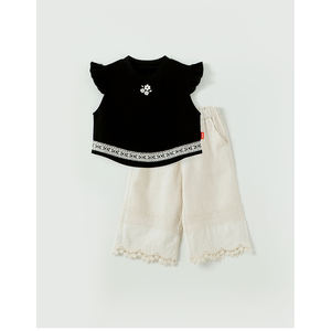 Conjunto de Ropa con Estampado Floral Estilo Coreano OZKIZ para Niñas de 2 a 6 Años, 100% Algodón, Transpirable, Moda de Verano, Venta al Por Mayor - Product Image 1