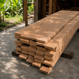 Tablones de Madera Aserrada Rústica para Exteriores, 100% Ecológicos, con Veteado Natural, Resistentes al Agua, Diseño Tradicional para Terrazas y Escaleras - Product Image 1
