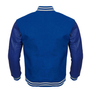 Custom Men’s Varsity Jacket <b>Red</b> <b>Wool</b> Body Blue Leather Sleeves Baseball Letterman Jacket with Logo Wholesale - Product Image 6