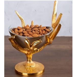 Frutero de metal con acabado esmaltado, frutero de latón de alta calidad con base de diseño para decoración de mesa de comedor en el hogar. - Product Image 4