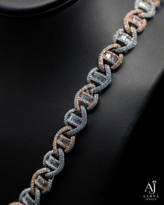 AARVA JEWELS Cadena de eslabones cubanos de plata de ley 925 con moissanita, corte brillante, chapada en oro, joyería hip hop, tercera parte - Product Image 4