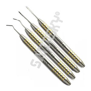 Lucas Juego de 4 instrumentos dentales quirúrgicos de acero inoxidable Fuente de alimentación manual Herramientas de Cirugía de dentista Curetas de hueso Periodontal - Product Image 2