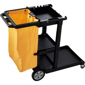 Carrito de Limpieza Comercial de 3 Niveles con Bolsa de PVC de 25 Galones, Capacidad de 200 Libras, 47 x 20 Pulgadas, Carrito de Limpieza de Plástico - Product Image 4