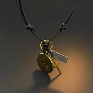 Timelock 1.2-Inch Gold Plated <b>Cross</b> Pendant with Number Design and Adjustable Dark Brown Leather Rope for <b>Men</b> and Boys - Product Image 5