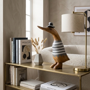 Sculpture décorative de canard en bambou, art déco en bois, faite à la main, écologique, pour salon, chambre, bureau, maison moderne - Product Image 4