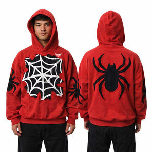 Sudadera con Capucha Personalizada con Estampado de Araña, Estilo Urbano, Holgada, Informal, Unisex - Product Image 3