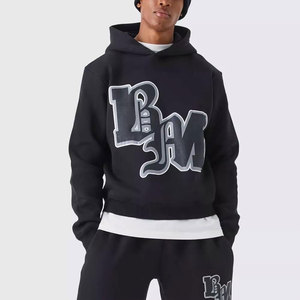 Conjunto Deportivo Unisex Negro con Capucha, Sudadera de Manga Larga con Estampado de Letras y Pantalones, Ropa Casual de Otoño - Product Image 3