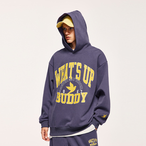 Sweat-shirt à capuche noir pour homme, coupe classique, manches ornées de strass, style streetwear, 100% coton, tissu en molleton français, écologique, hiver - Product Image 1