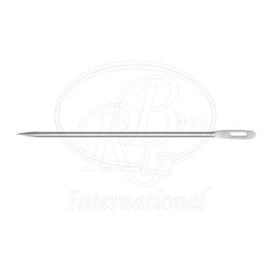 Aguja para Perforación Nasal de Acero Inoxidable Reutilizable con Acabado Satinado, Grosor de 4 mm, Longitud Total de 8 Pulgadas, Herramienta Profesional para Perforaciones - Product Image 1